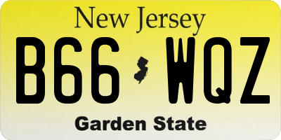 NJ license plate B66WQZ