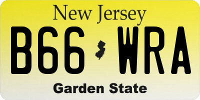 NJ license plate B66WRA