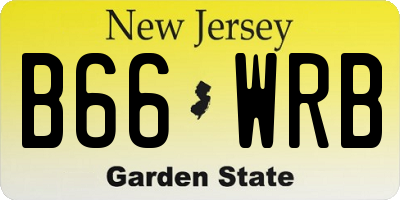 NJ license plate B66WRB