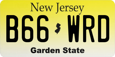 NJ license plate B66WRD
