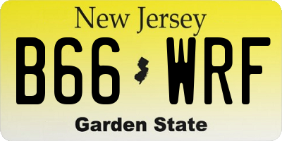 NJ license plate B66WRF