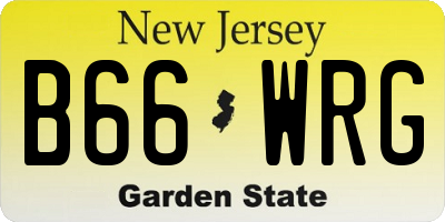 NJ license plate B66WRG