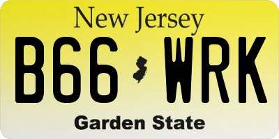 NJ license plate B66WRK