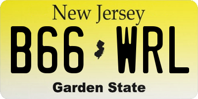 NJ license plate B66WRL