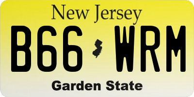 NJ license plate B66WRM