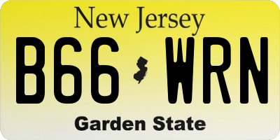 NJ license plate B66WRN