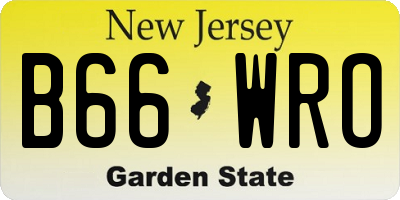 NJ license plate B66WRO