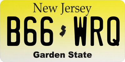 NJ license plate B66WRQ