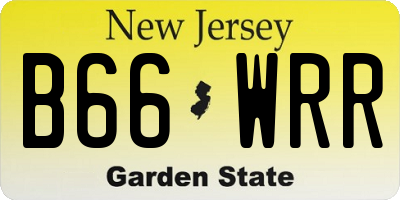 NJ license plate B66WRR