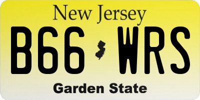 NJ license plate B66WRS