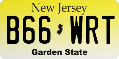 NJ license plate B66WRT