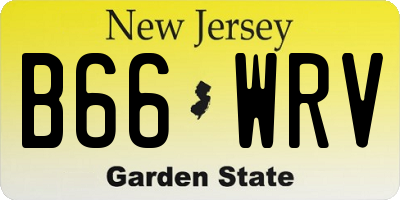 NJ license plate B66WRV