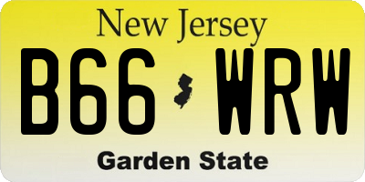 NJ license plate B66WRW