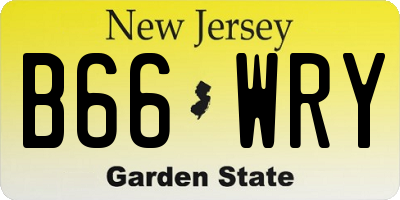 NJ license plate B66WRY