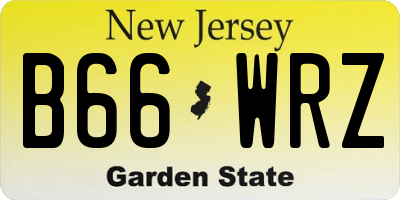 NJ license plate B66WRZ