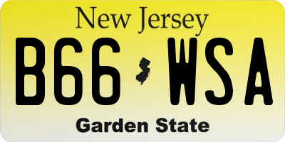 NJ license plate B66WSA