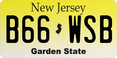 NJ license plate B66WSB
