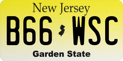 NJ license plate B66WSC