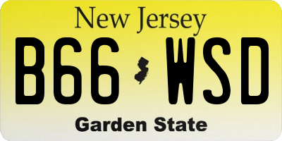NJ license plate B66WSD