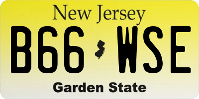 NJ license plate B66WSE