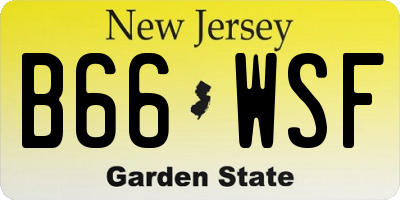 NJ license plate B66WSF