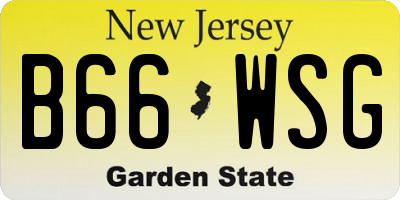 NJ license plate B66WSG