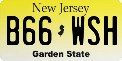 NJ license plate B66WSH