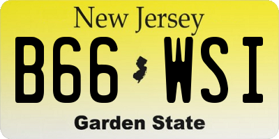 NJ license plate B66WSI