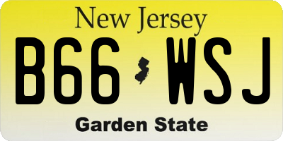 NJ license plate B66WSJ