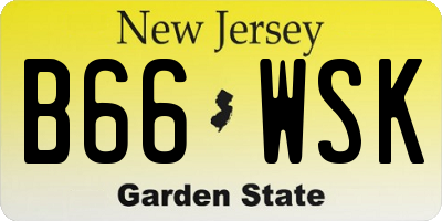 NJ license plate B66WSK