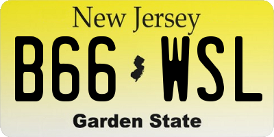 NJ license plate B66WSL