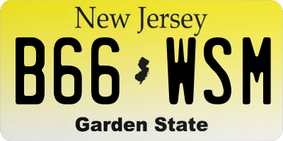 NJ license plate B66WSM