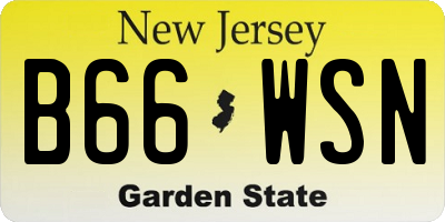 NJ license plate B66WSN