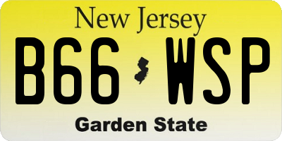 NJ license plate B66WSP