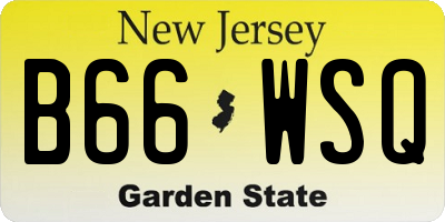 NJ license plate B66WSQ