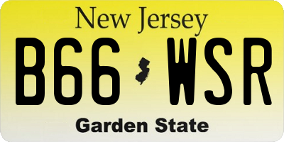 NJ license plate B66WSR