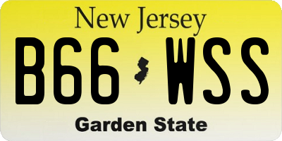 NJ license plate B66WSS
