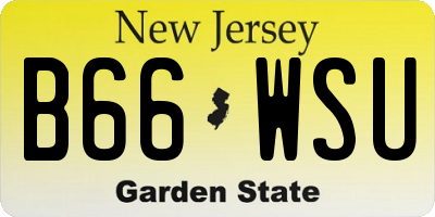 NJ license plate B66WSU