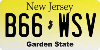 NJ license plate B66WSV