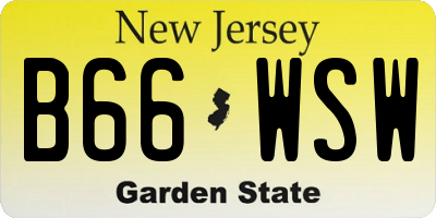 NJ license plate B66WSW