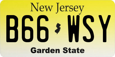NJ license plate B66WSY