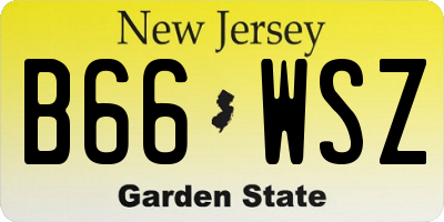NJ license plate B66WSZ