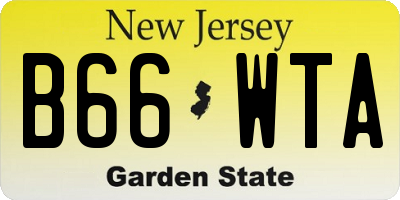 NJ license plate B66WTA