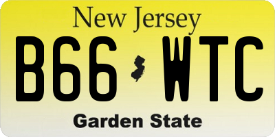 NJ license plate B66WTC