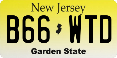 NJ license plate B66WTD