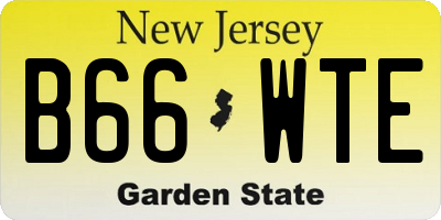 NJ license plate B66WTE