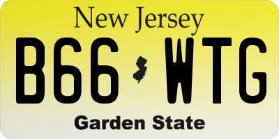NJ license plate B66WTG