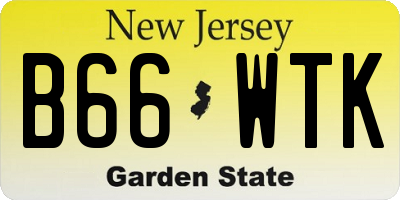 NJ license plate B66WTK
