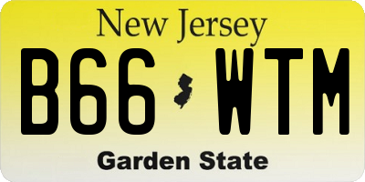 NJ license plate B66WTM