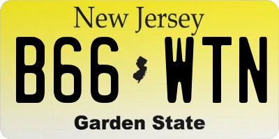 NJ license plate B66WTN
